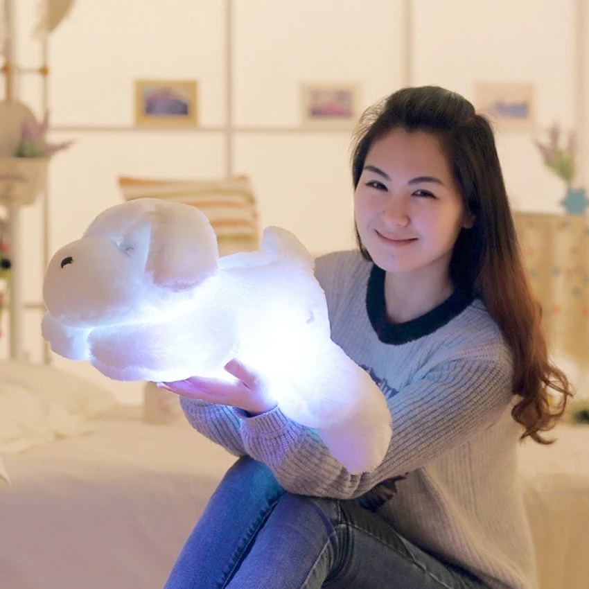 Colorful Glowing Plush Dog Toy for Kids and Baby Girls