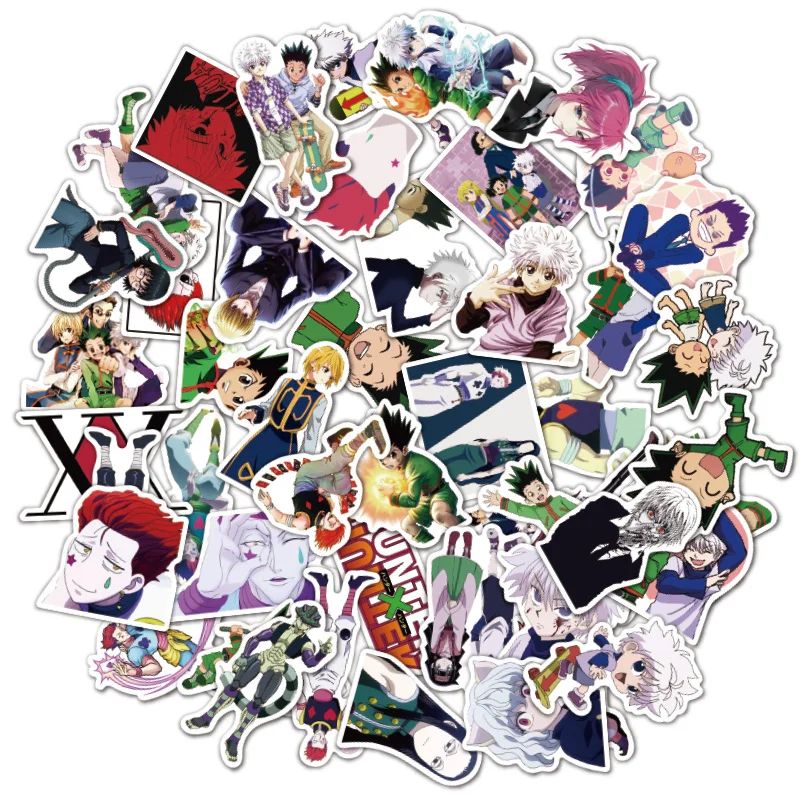 Hunter x Hunter-pegatinas HXH para ordenador portátil, pegatinas de bricolaje para bolsas de equipaje, teléfono, juguetes, coche, escritorio, portátil, bicicleta, impermeable, 25/50 Uds.