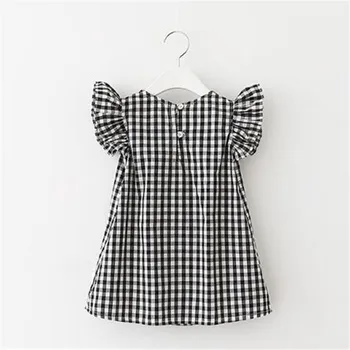 

Toddler Kids Baby Girls Summer check gingham Princess girl summer dress Party Pageant Dresses vestido infantil baby girl clothes