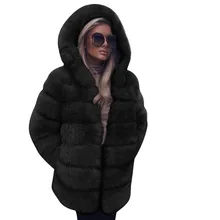 JAYCOSIN Женское пальто Модное теплое женское роскошное пальто из искусственного меха с капюшоном осенне-зимнее теплое пальто женское пальто из искусственного меха s