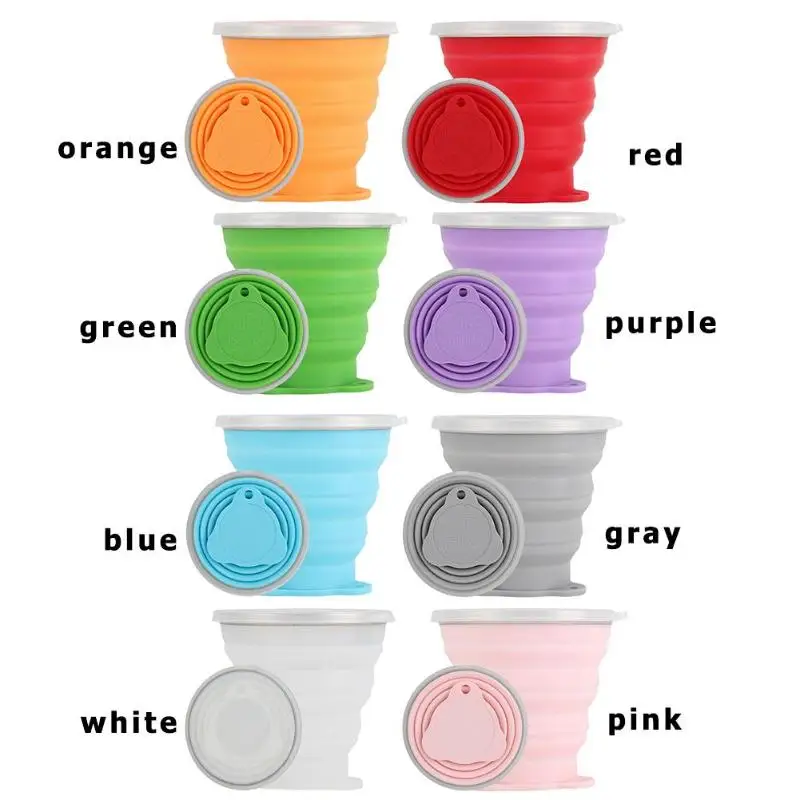 270mL Foldable Silicone Cup Outdoor Retractable Ultra-thin Drinking Mug