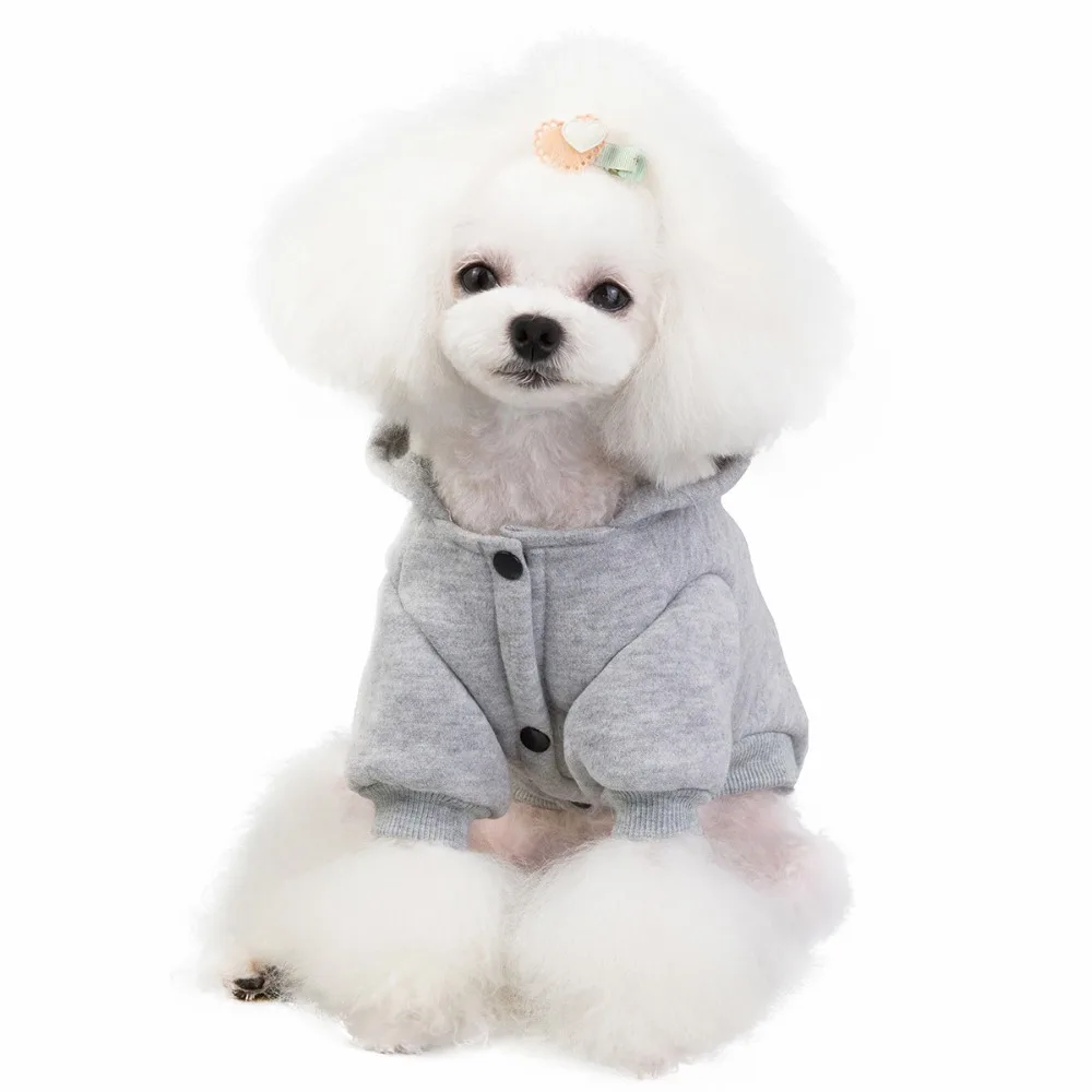 Одежда для собак, хлопковая толстовка с капюшоном с большим карманом, пальто для маленьких и средних собак, пальто для зимы и осени, теплая