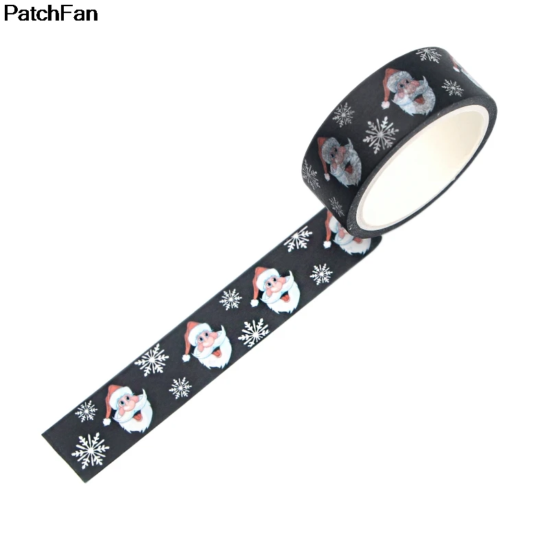 Patchfan Рождественский фестиваль украшения 90s DIY Скрапбукинг дети клей васи маскирующая Лента Печатный узор стикер A2595
