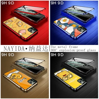 

9D Protective Glass Phone Cases Cover for iPhone 11 Pro X XS Max XR Glass 6 6S 7 8 Plus cute lovely gudetama lazy egg case