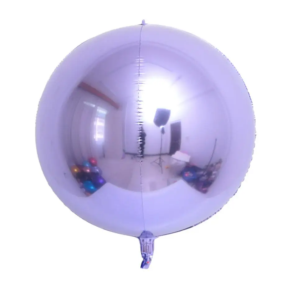 3 шт. розовое золото 4D 22 дюймов круглые воздушные шары из алюминиевой фольги металлические воздушные шары Свадебный декор День Рождения Вечеринка для малышей игрушки - Цвет: pearl purple