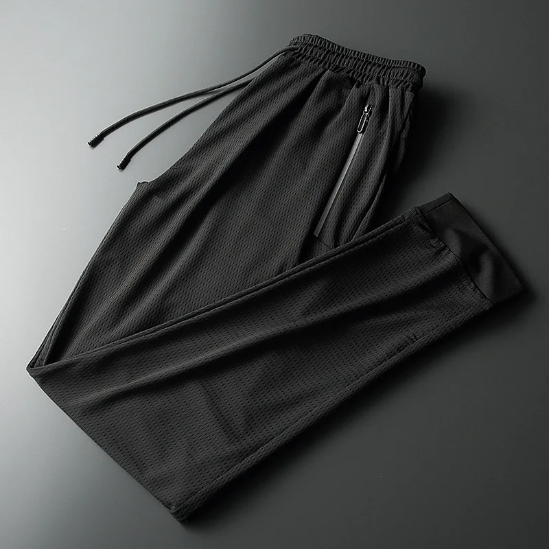 

Viscose Online Banking Quick-Dry Pants Men Summer Thin Section Breathable Casual Pants Capri Air Conditioner Pants Straight-Cut
