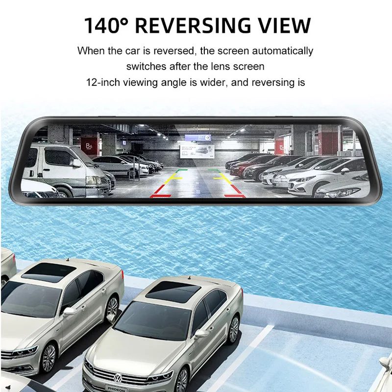 Автомобильный видеорегистратор Anstar 2019 12 &quotс зеркалом заднего вида FHD 2650*1440
