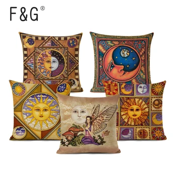 

Cushion Cover Kilim Sun Moon Pillow Cushion Car Linen Home Sofa Decor Soft Patchwork Pillow Case