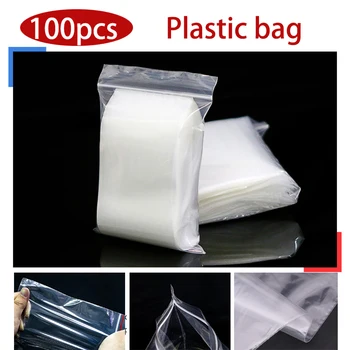 

100pcs/pack Small Plastic Bags Vacuum Storage Bag Resealable Transparent Bag Shoe Bag Poly Clear Bags Jewelry