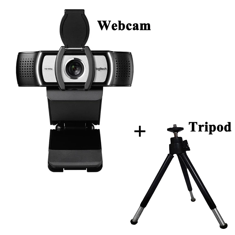 Веб-камера logitech C930e/C930c со штативом 1080p HD, мультиплатформенная веб-камера для встречи, офиса, дома - Цвет: Черный