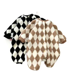 Vêtements d'hiver pour nouveau nés garçons, mode garder au chaud infantile filles, combinaison à carreaux à manches longues 0 3 T 2021 