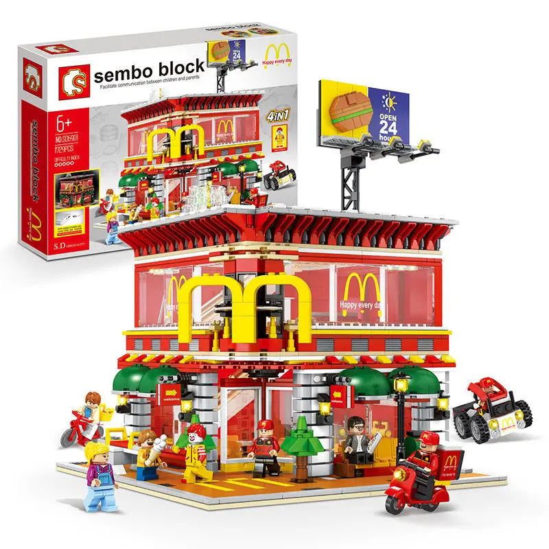 SEMBO City Street SD6900 Apple Store SD6901 4в1 SD6970 3в1 дом SD6991 ночной клуб строительные блоки кирпичи игрушки подарок - Цвет: 1720Pcs