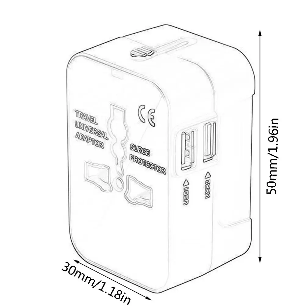 WTA-502U 2USB многофункциональный дорожный переключатель вилка многофункциональное преобразование европейский стандартный штекер конвертер