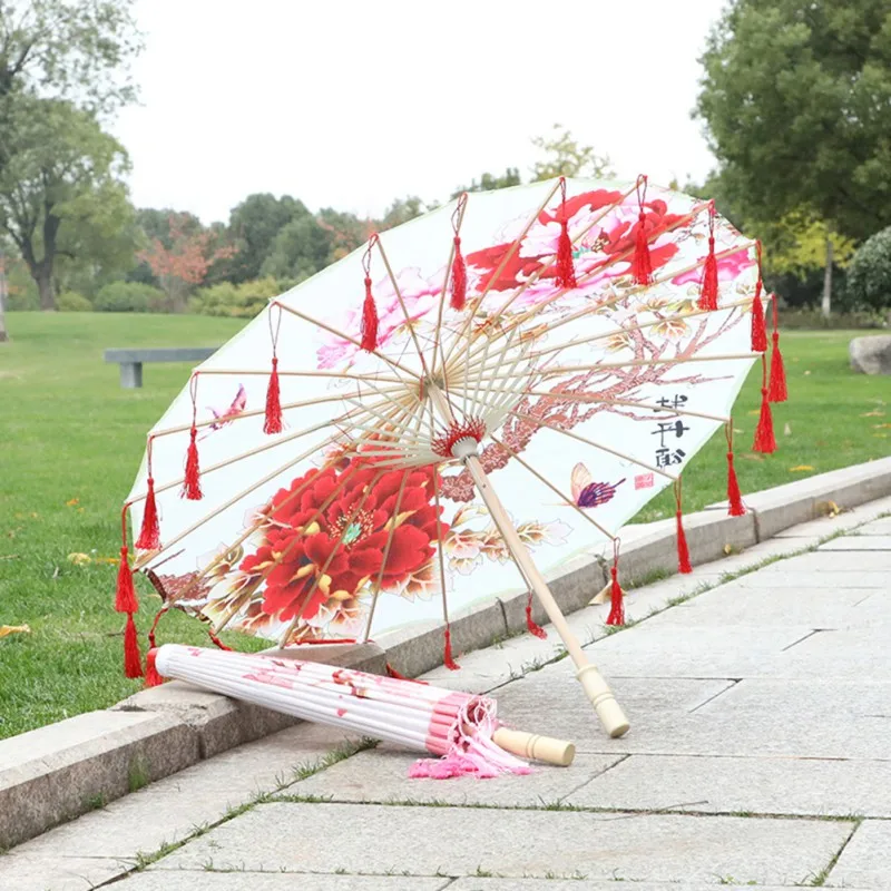 Классический стиль, китайский художественный зонтик, масляная бумага, окрашенный зонтик, Шелковый тканевый зонтик, декоративный