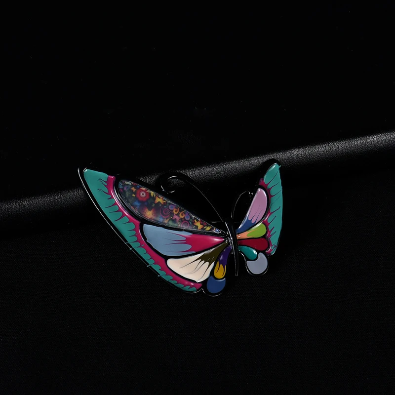 Модный бренд Многоцветный Бабочка Брошь для Для женщин платье для девочек пальто штифт Шарм Голубая Эмаль металлический сплав броши с насекомыми для детей