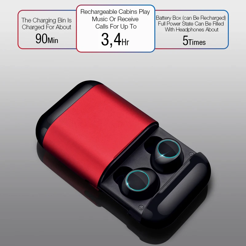 Twsbluetooth гарнитура беспроводная Bluetooth гарнитура стерео с микрофоном и чехол для переноски