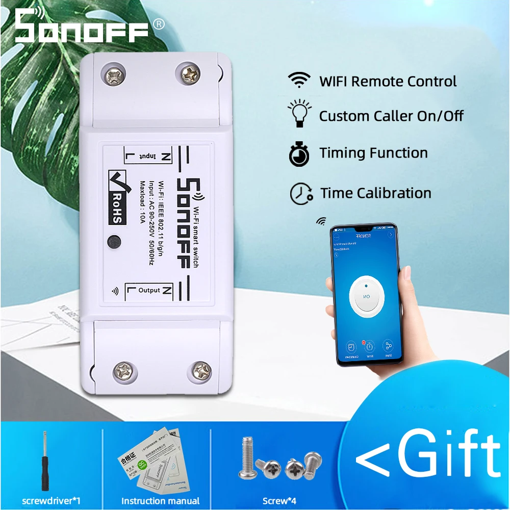 Itead SONOFF Мини Базовый DIY WiFi переключатель 2ch двухсторонний умный переключатель таймер светильник голосовой модуль дистанционного управления работа с Alexa