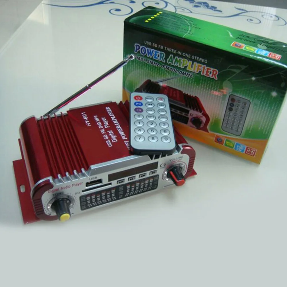 Мини Hi-Fi цифровой радио USB SD аудио MP3 плеер Автомобильный Усилитель мощности доска HY601 Динамический светодиодный дисплей уровня