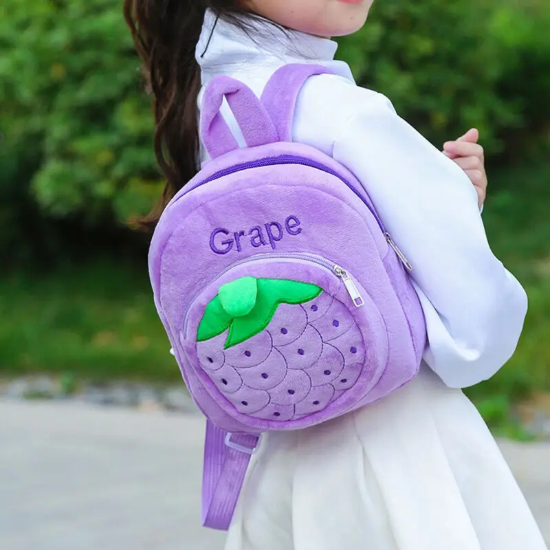 

Baby Strawberry Fruits Soft Backpack Cartoon Plush Book Bag Kids Toddlers Gifts 20*10*24cm