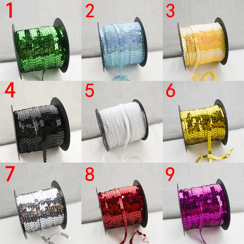 85m 6mm Colorful Sequins Shiny Faceted Loose Sequins Paillettes Sewing Wedding Crafts DIY Scrapbooking Pendant Jewelry Findings