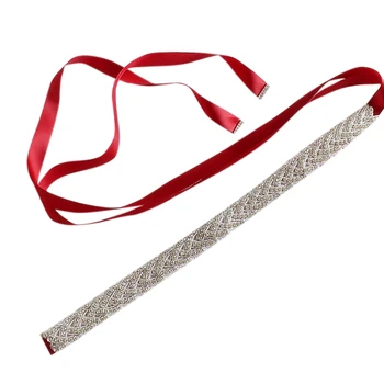 

Women Wedding Satin Rhinestone Dress Waist Belt Bridal Ribbon Sash Waistband New CORD