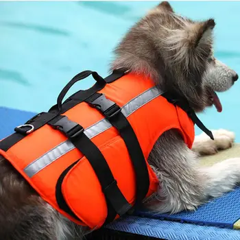 

Dog Life Jacket Vest Summer Pet Life Jacket Dog Safety Clothes Dogs Swimwear Pets Safety Swimming Suit With Adhesive Stickers