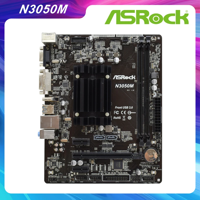 Материнская плата N3050M для настольного компьютера ASRock поддержка DDR3 16 ГБ