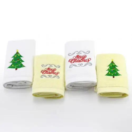 Towel Bathroom Christmas Tree Embroidery Face Towels Cotton Bath Towel for Adults Rapid Drying Hair Towel Soft Absorbent Towels - Цвет: Random Color