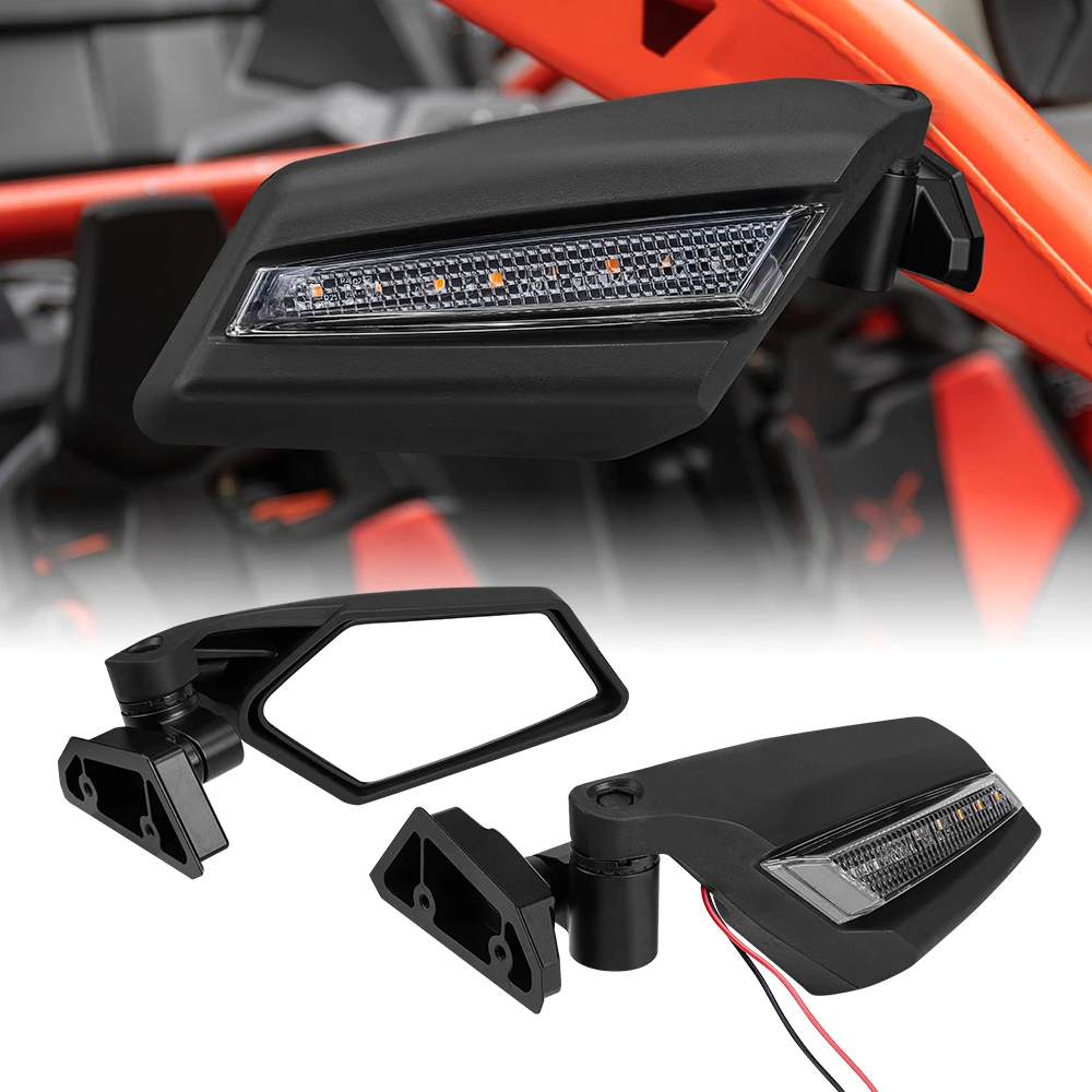 for Can-am Maverick X3 MAX X DS Turbo R Maverick Max 1000 Maverick X3 UTV KEMIMOTO rearview mirror w/ LED turning light