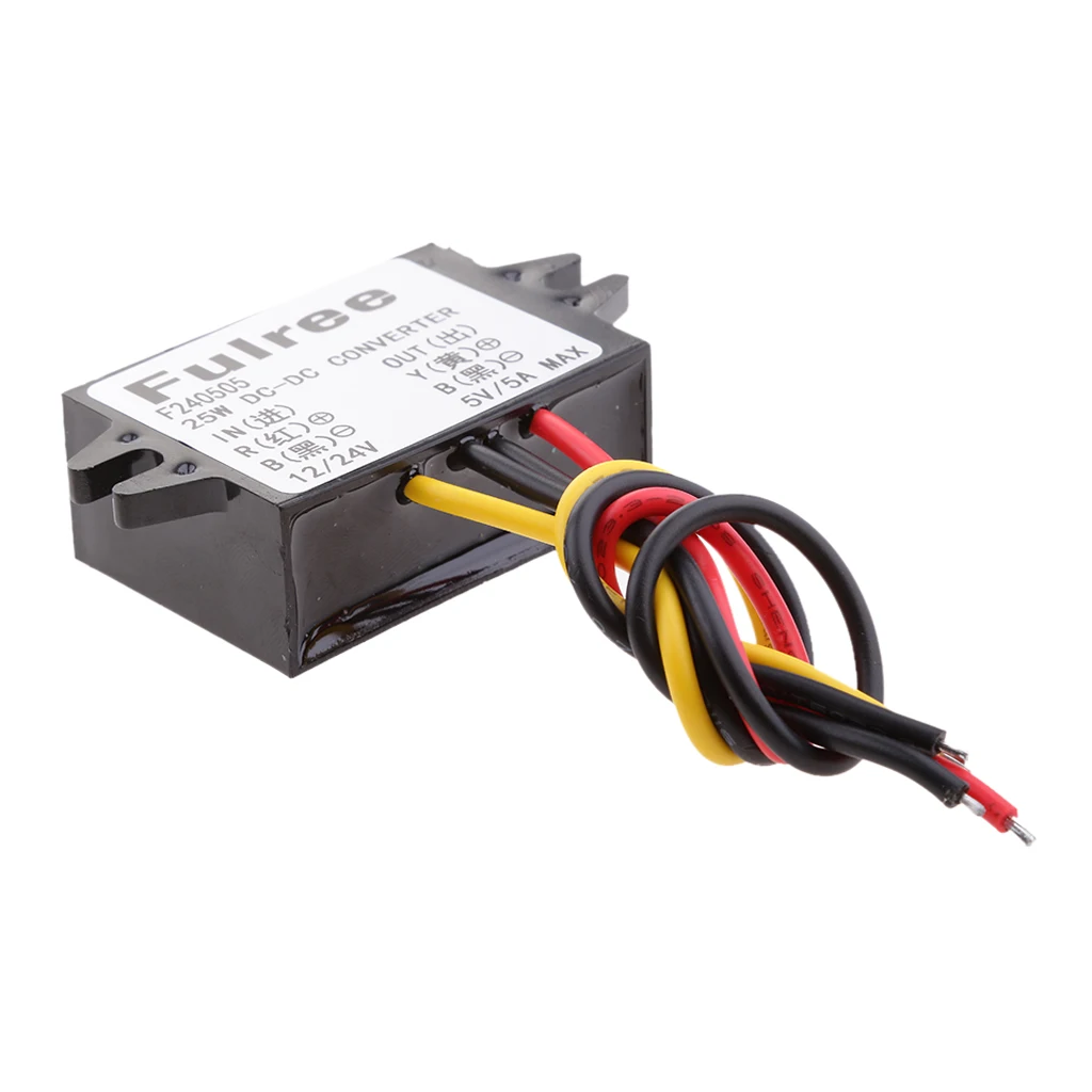 Voltage Regulators 12V / 24V Step Down At 5V 5A 25W Module For Cars Solar Energy Car CMB Taxi Screen