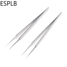 Ультра тонкий Пинцет для Fly Line 0,15 мм AT-11JP прямой/AT-15JP Изогнутый пинцет из нержавеющей стали промышленный точный пинцет