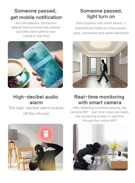 Tuya Smart WiFi Infrared Detectors Motion Sensor Alarm Compatible With Tuyasmart APP Smart Life APP 3