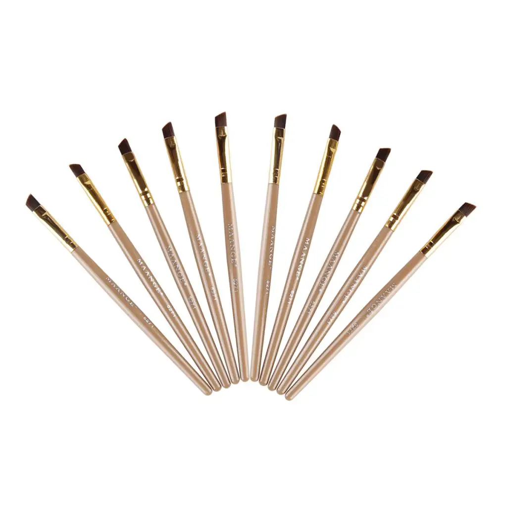 10x Eyebrow Shaping Brush Set Plastic Handle Precision Brow Liner Definer