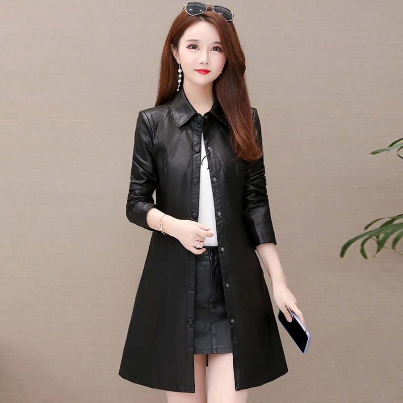 

Graceful Leather Coat Women's 2019 New Style Spring And Autumn Popular Korean-style Short Slimming Fashionable PU Leather Jacket