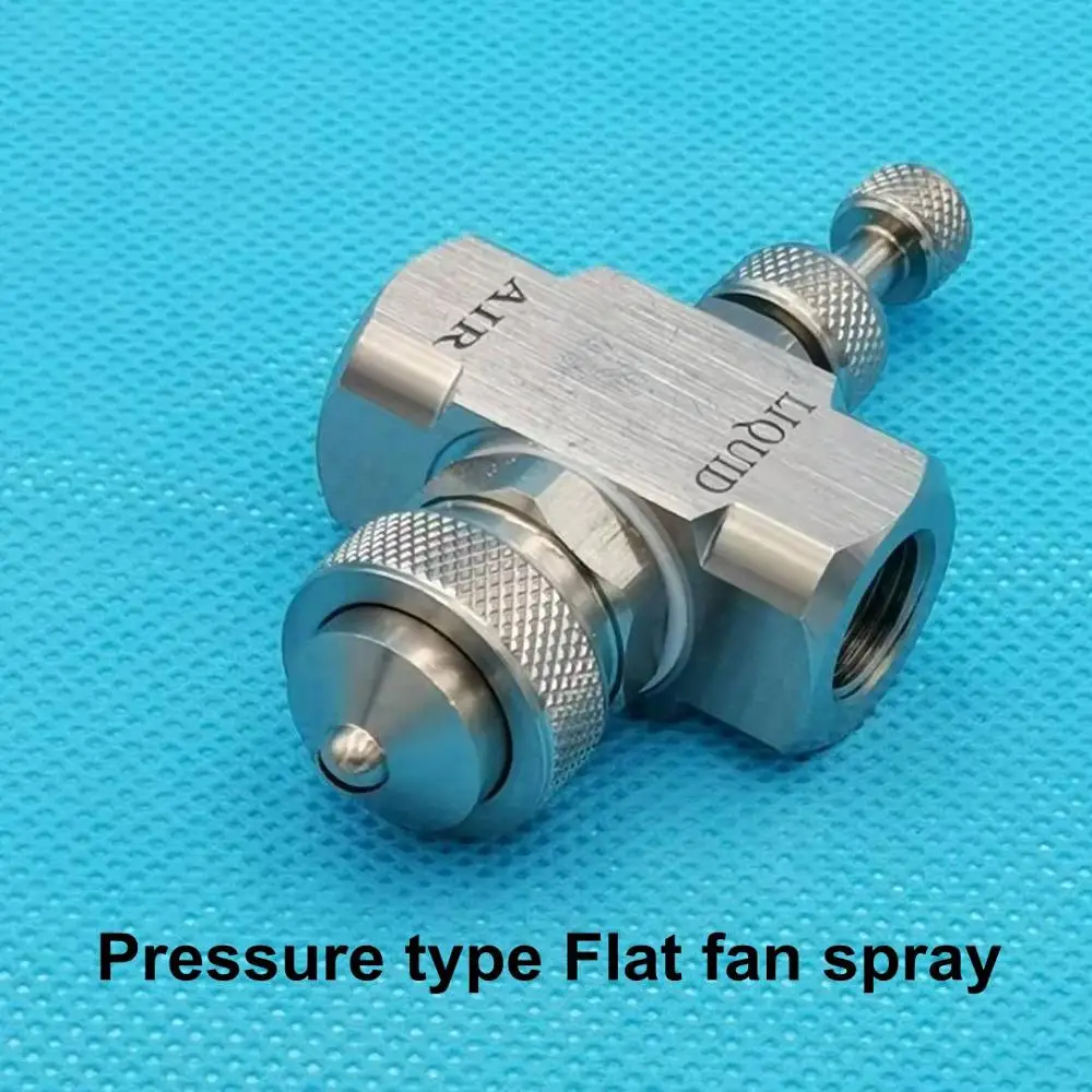 1/4" Double Fluid Air Water Mixing Spray Nozzle, Micro Fog Siphon/pressure Air Atomising Spray Nozzle, Water atomizer nozzle - Цвет: pressure flat fan