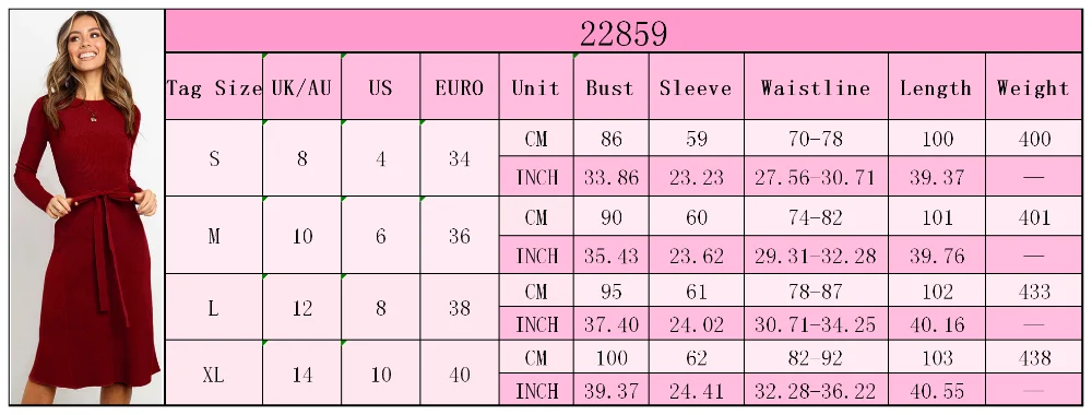 22859英文尺寸表