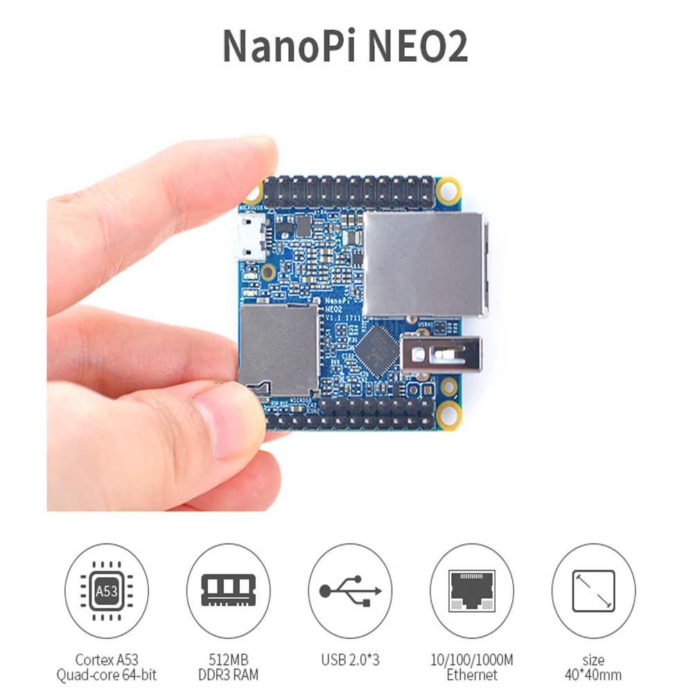 NanoPi NEO2 Allwinner H5 макетная плата 64 бит четырехядерный a53 Gigabit Ethernet встроенный шесть ядер Mail450 GPU Run UbuntuCore