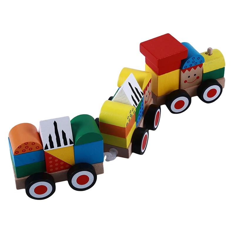 Wooden Trains Toys Track Railway Vehicles Toys Wood Locomotive Cars For Children Kids Gift Trains Model