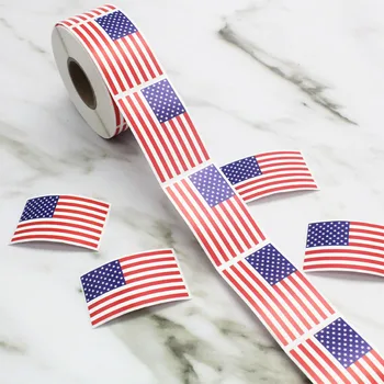 

500pcs/roll PVC Waterproof American Independence Day Easy Apply Universal Presidential Election Practical Home Decor USA Sticker