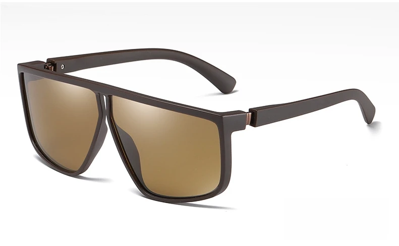 45977 поляризованные пластиковые титановые солнцезащитные очки для мужчин с неправильной оправой модные очки UV400 Солнцезащитные очки для вождения - Цвет линз: C6 brown