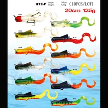 Взрослые игрушки QTE-P 20 см 125 г/шт. материал basf эмулировать и принтом в виде рыбки(10 шт./лот) Цвет в случайном порядке