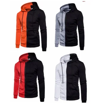 

Itself Hoodies Men's Sweatshirt Secondary Color Splice Harajuku Zipper Jacket Streetwear Clothes Slim Fit Unisex Drop Shipping