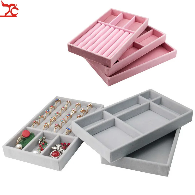 1Pc New Drawer DIY Jewelry Storage Tray Ring Bracelet Gift Box Jewellery  Organizer Earring Holder Small Size Fit Most Room Space