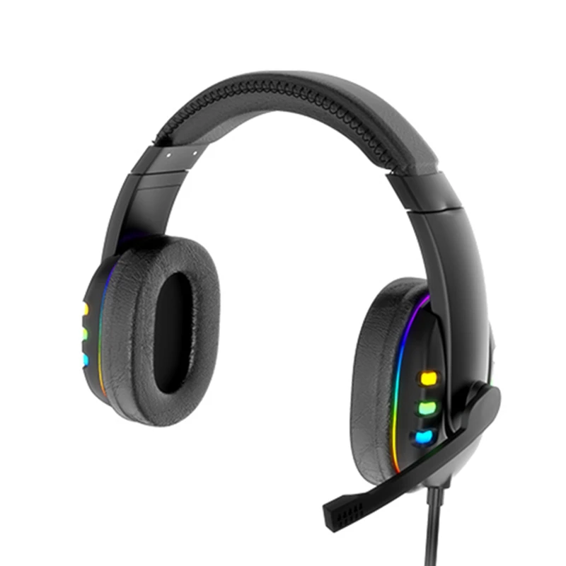 Headset Stereo Sound LED Gaming Headset Colorful LED Marquee Headphone Wired Gaming Luminous Headset for PC PS4