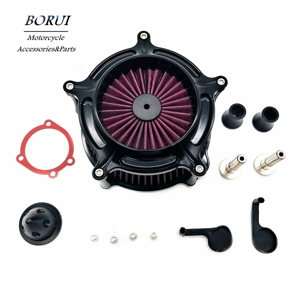 

Motorcycle High Flow Sports Turbine Air Washer Cleaner Filters Intake Suction System For Harley Sportster XL 883 1200 48