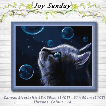 

Night cat animal decor Patterns 14CT 11CT Counted Cross Stitch Sets embroidery sets Needlework kits chinese cross stitch