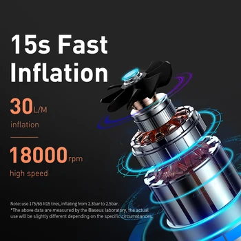 Baseus Mini Car Air Compressor 12V 150PSI Portable Car Tire Inflator Smart Digital Inflatable Pump For Car Bicycle Boat Air Pump 2