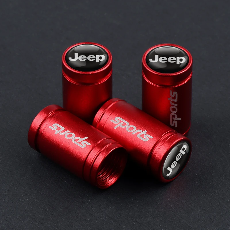 Для Chrysler JEEP Grand Cherokee Wrangler Compa автомобильный Стайлинг металлический значок со спортивной тематикой эмблема наклейка колеса шины клапан крышка - Цвет: Красный