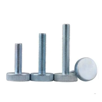 

2-10pc DIN653 GB835 M3 M4 M5 M6 M8 zinc plated Knurling Flat Head Knurled Thumb Screw Hand Tighten Computer Screws length 6-40mm