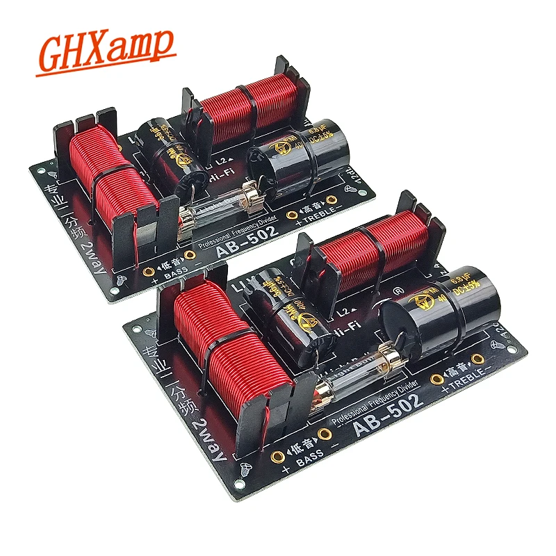 GHXAMP 380W 3.4KHz 2 Way Speakers Crossover Tweeter Bass Two way divider Treble Woofer Frequency div